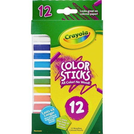 Crayola Colored Pencils, Woodless, Nontoxic, 12/ST, Assorted PK CYO682312